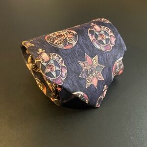 Vintage Perry Ellis 100% Silk Tie Made In USA Abstract Geometric EUC